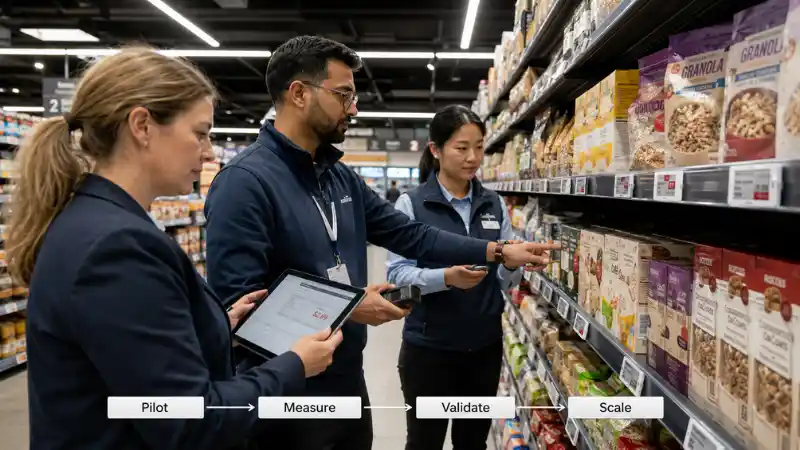 Ɛlektrɔnik Shelf Label Pilot Nhwehwɛmu: 12 KPIs Ansa na Chain-Wide Rollout