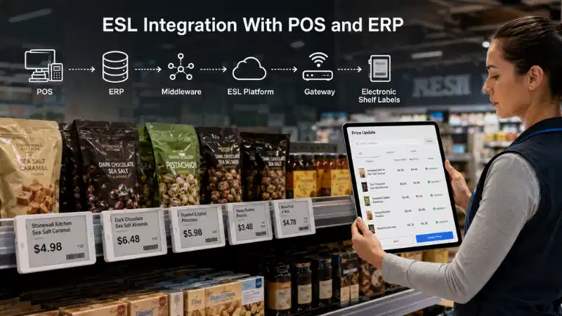 Ɛlektrɔnik Shelf Label Nkabom ne POS ne ERP: APIs, Data Mapping, Mfomso Ho Dw...