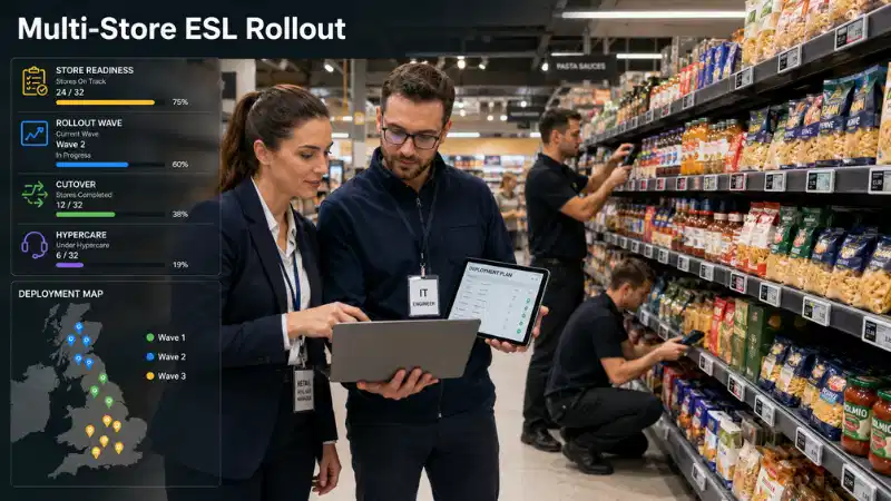Ɛlektrɔnik Shelf Label Rollout Nhyehyɛe ma Multi-Store Adetɔnbea