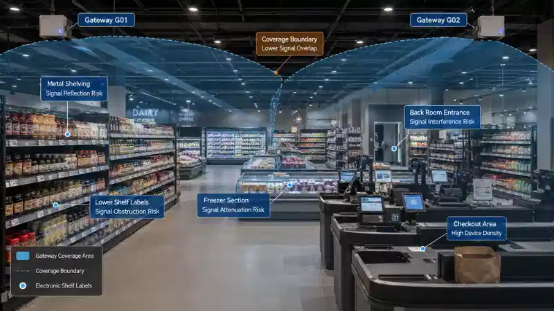 Ɛlektrɔnik Shelf Label Gateway Placement: RF Site Nhwehwɛmu Akwankyerɛ ma Adetɔnbea ahorow